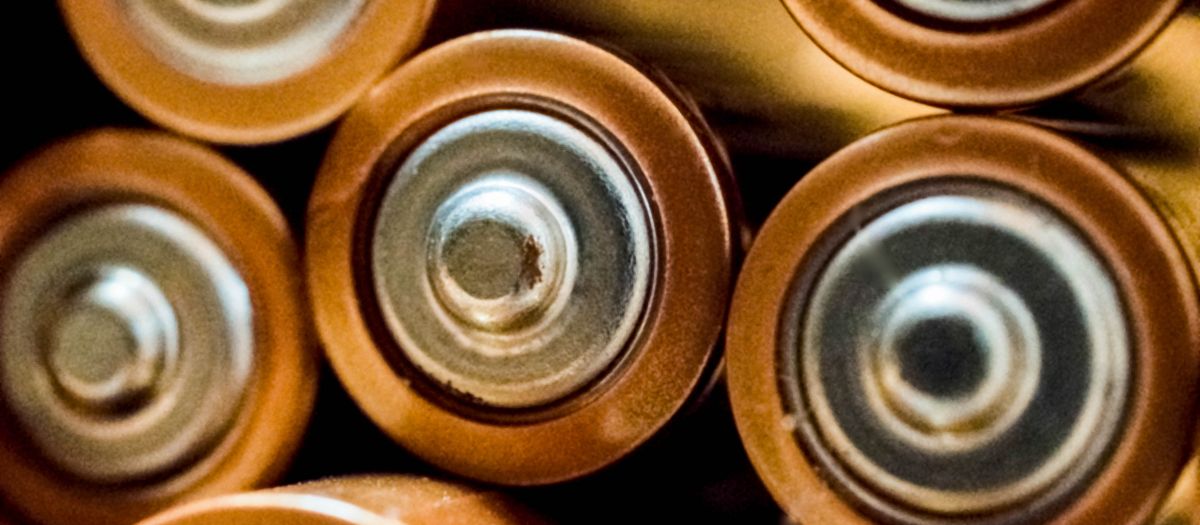 Detailed view of grouped cylindrical batteries showcasing industrial energy concepts.